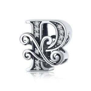 (imagine pentru) Pandora Style Scânteietoare Floare Pavé Litera P Charm - BSC030-P