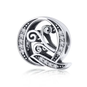 (imagine pentru) Pandora Style Scânteietoare Floare Pavé Litera Q Charm - BSC030-Q