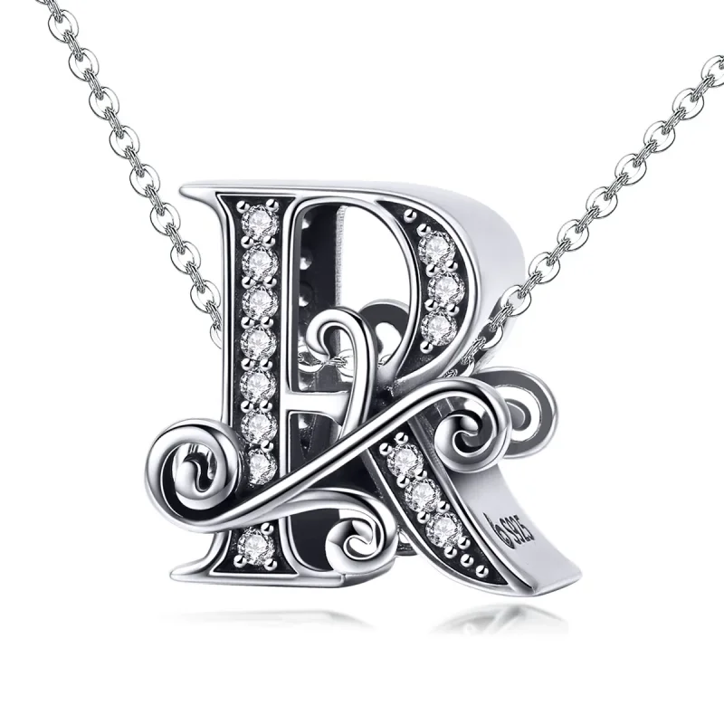 (imagine pentru) Pandora Style Scânteietoare Floare Pavé Litera R Charm - BSC030-R - Vizualizare 2