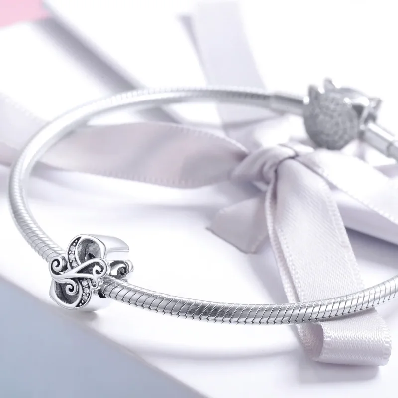 (imagine pentru) Pandora Style Scânteietoare Floare Pavé Litera S Charm - BSC030-S - Vizualizare 3