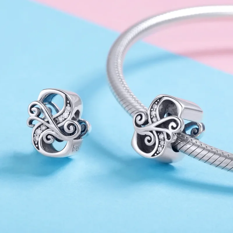 (imagine pentru) Pandora Style Scânteietoare Floare Pavé Litera S Charm - BSC030-S - Vizualizare 4