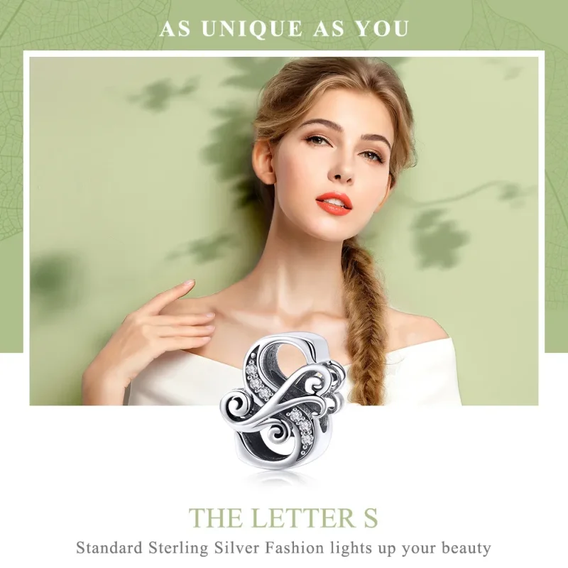 (imagine pentru) Pandora Style Scânteietoare Floare Pavé Litera S Charm - BSC030-S - Vizualizare 7