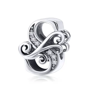 (imagine pentru) Pandora Style Scânteietoare Floare Pavé Litera S Charm - BSC030-S