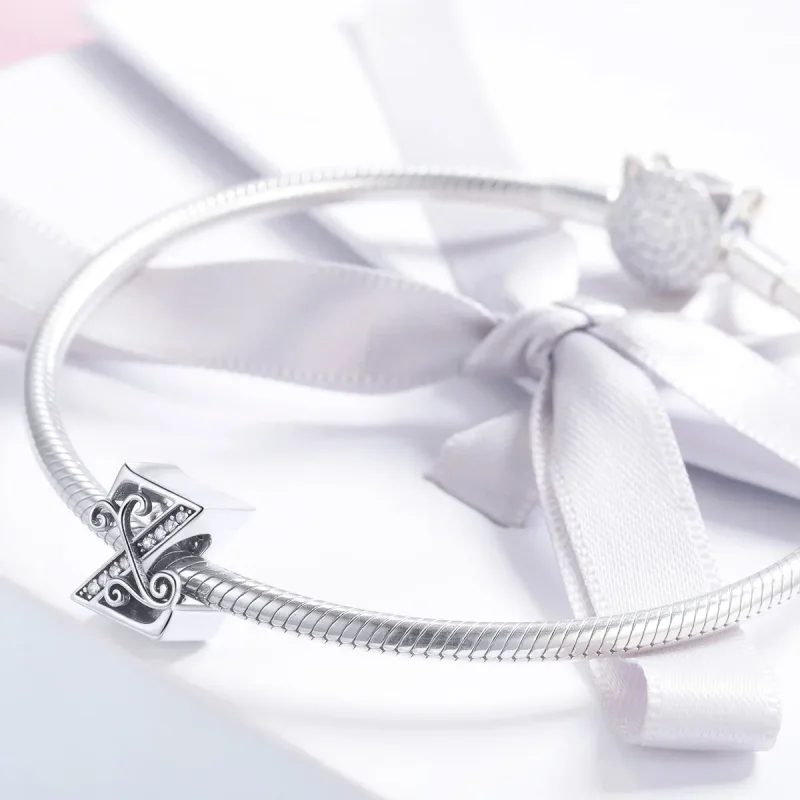 (imagine pentru) Pandora Style Scânteietoare Floare Pavé Litera Z Charm - BSC030-Z - Vizualizare 3
