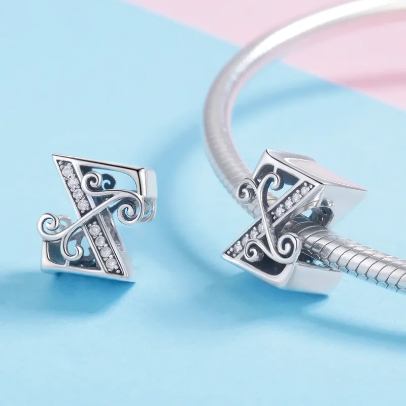 (imagine pentru) Pandora Style Scânteietoare Floare Pavé Litera Z Charm - BSC030-Z - Vizualizare 4