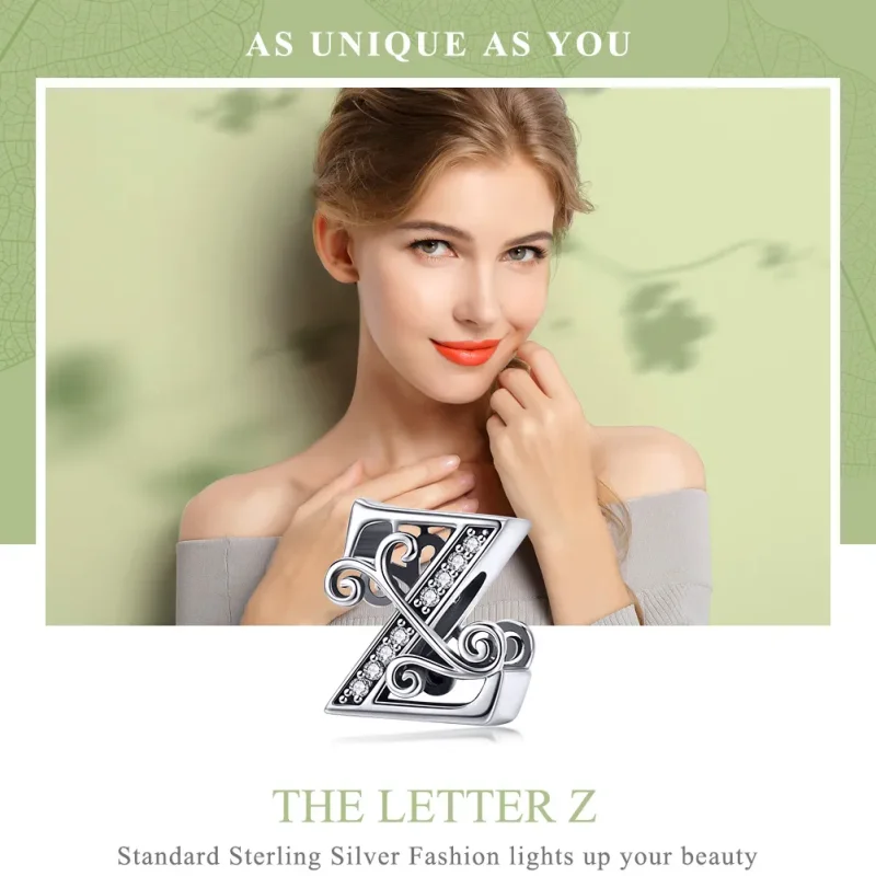(imagine pentru) Pandora Style Scânteietoare Floare Pavé Litera Z Charm - BSC030-Z - Vizualizare 7