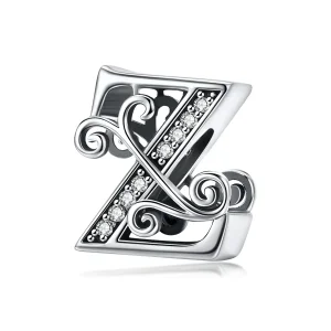 (imagine pentru) Pandora Style Scânteietoare Floare Pavé Litera Z Charm - BSC030-Z
