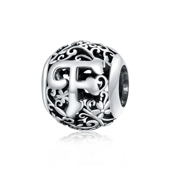 (imagine pentru) Pandora Style Charm cu Flori Openwork și Litera F - SCC1444-F