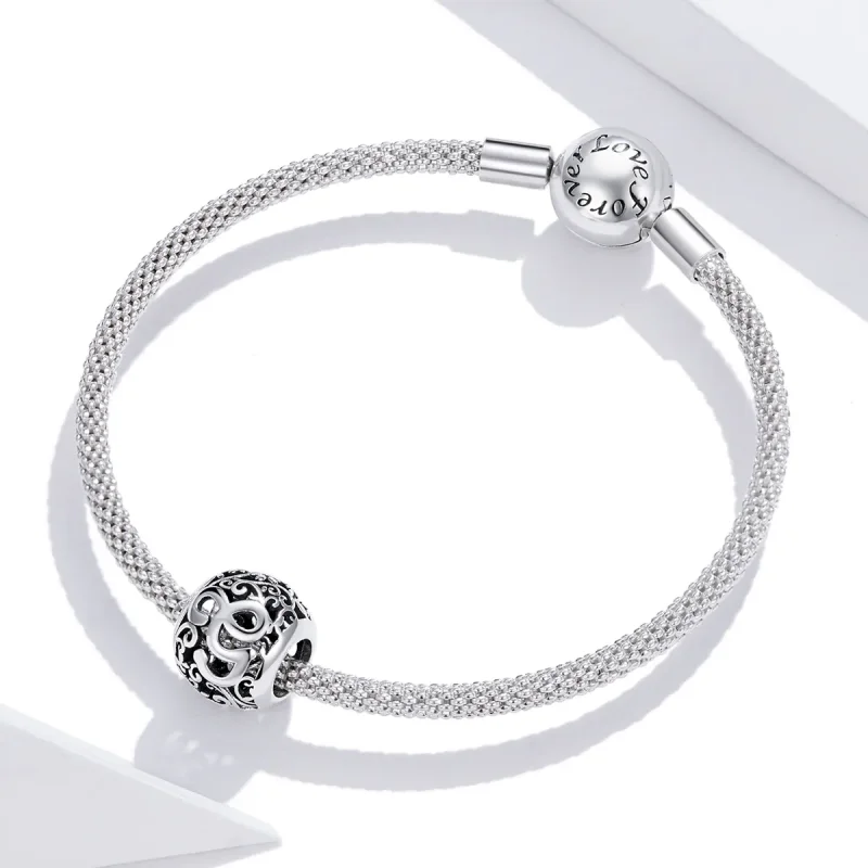 (imagine pentru) Pandora Style Charm cu Flori Openwork și Litera G - SCC1444-G - Vizualizare 3