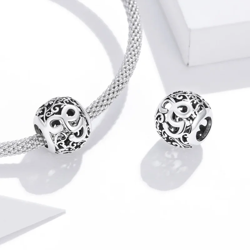 (imagine pentru) Pandora Style Charm cu Flori Openwork și Litera G - SCC1444-G - Vizualizare 4