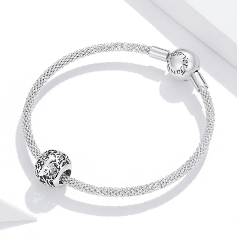 (imagine pentru) Pandora Style Charm cu Flori și Litera I Tăiată - SCC1444-I - Vizualizare 3