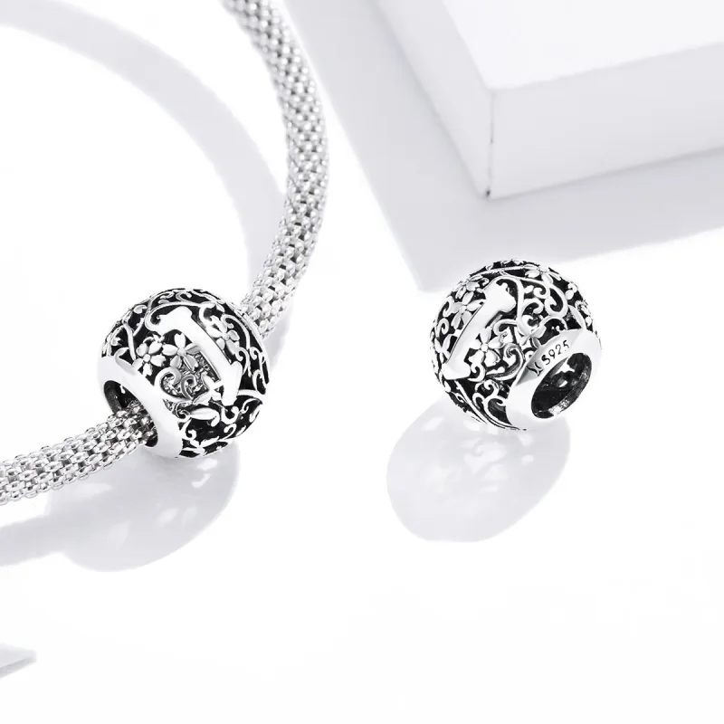 (imagine pentru) Pandora Style Charm cu Flori și Litera I Tăiată - SCC1444-I - Vizualizare 4