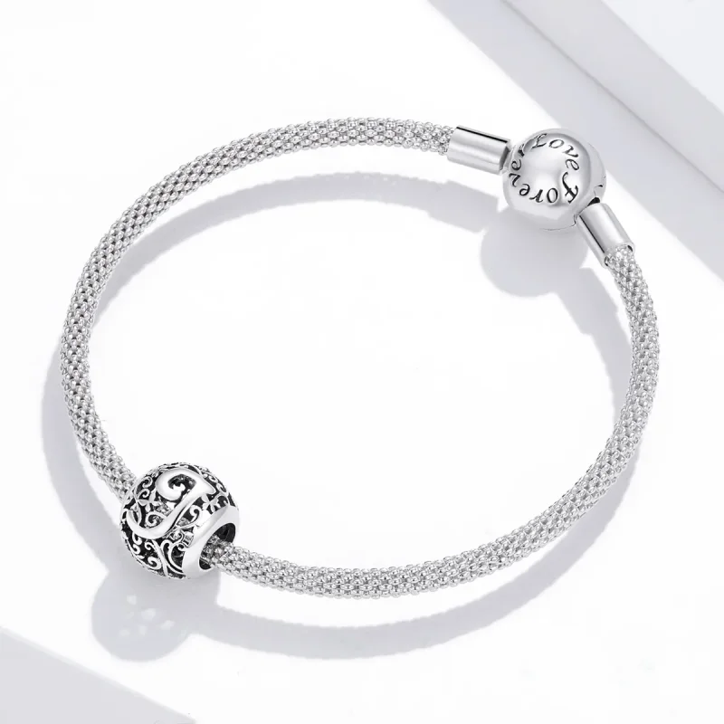 (imagine pentru) Pandora Style Charm cu Flori și Litera J în Traliu - SCC1444-J - Vizualizare 3
