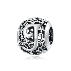 (imagine pentru) Pandora Style Charm cu Flori și Litera J în Traliu - SCC1444-J