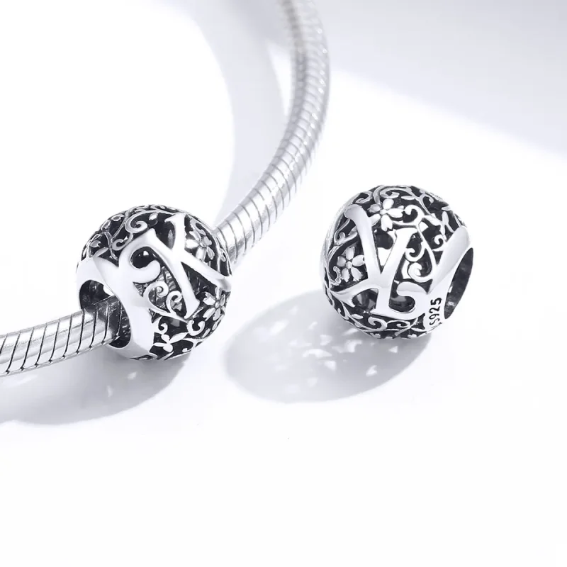 (imagine pentru) Pandora Style Charm cu Flori Openwork Litera K - SCC1444-K - Vizualizare 4