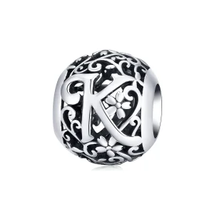 (imagine pentru) Pandora Style Charm cu Flori Openwork Litera K - SCC1444-K