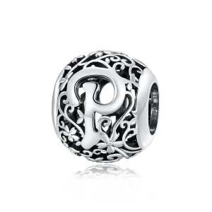 (imagine pentru) Pandora Style Charm cu Flori Openwork cu Litera P - SCC1444-P