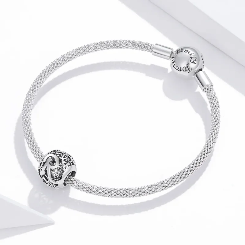 (imagine pentru) Pandora Stil Floare cu Openwork Litera R Charm - SCC1444-R - Vizualizare 3