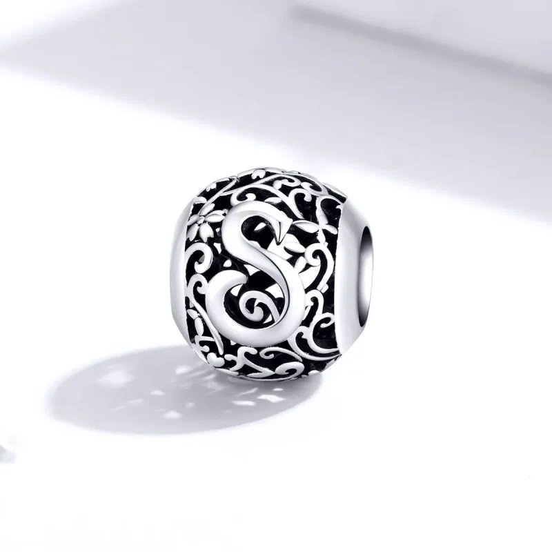 (imagine pentru) Pandora Style Charm cu Flori Openwork și Litera S - SCC1444-S - Vizualizare 2