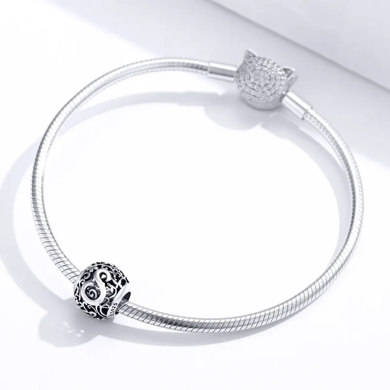 (imagine pentru) Pandora Style Charm cu Flori Openwork și Litera S - SCC1444-S - Vizualizare 3