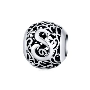 (imagine pentru) Pandora Style Charm cu Flori Openwork și Litera S - SCC1444-S
