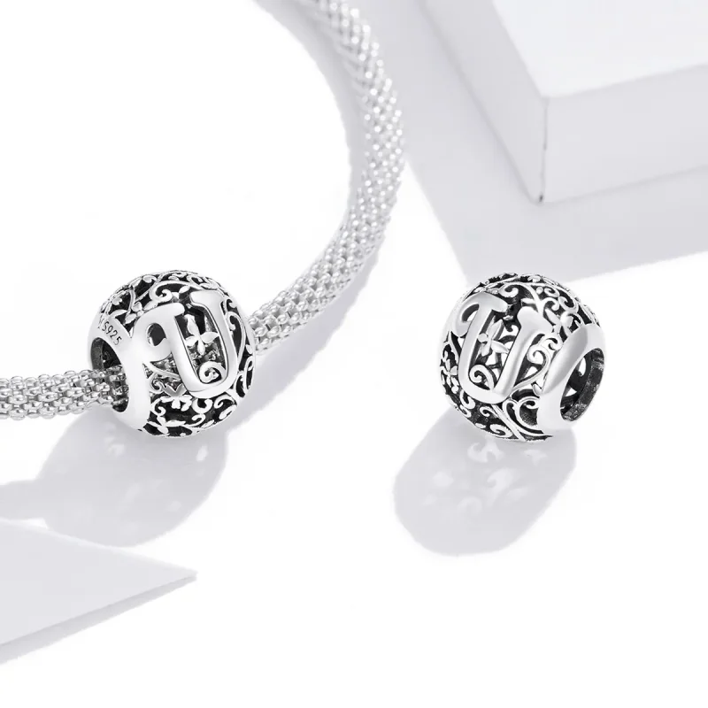 (imagine pentru) Pandora Style Floare Litere U Din Filigran - SCC1444-U - Vizualizare 4