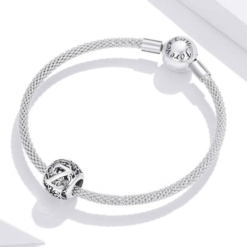 (imagine pentru) Pandora Style Charm cu litera Z din flori openwork - SCC1444-Z - Vizualizare 3