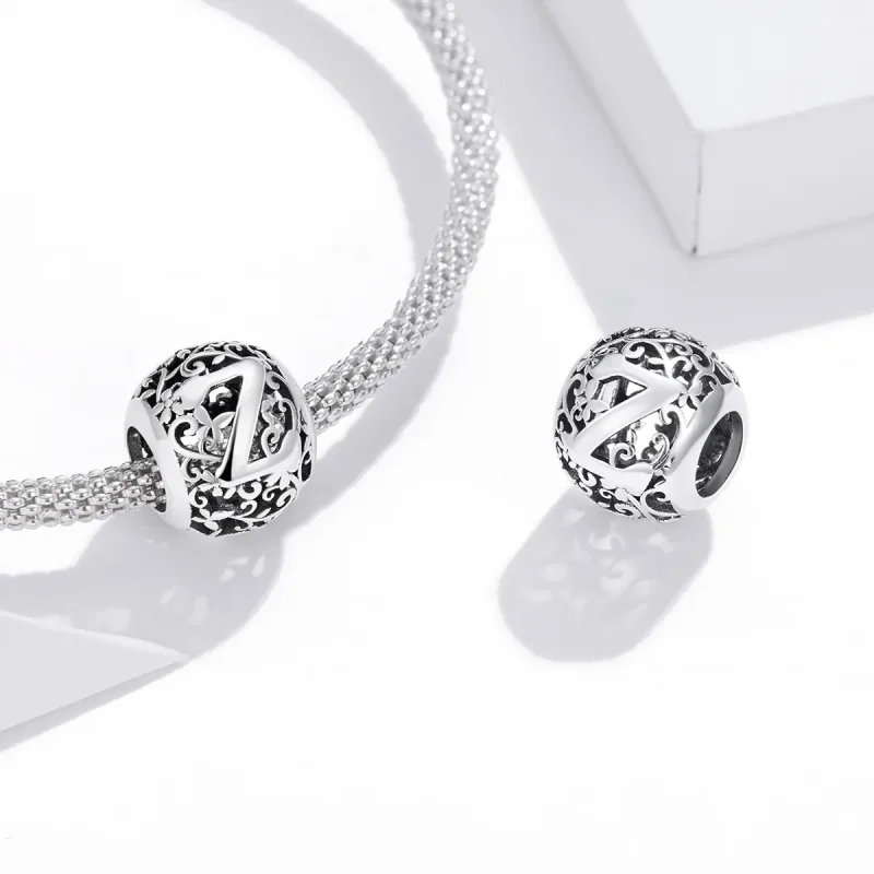 (imagine pentru) Pandora Style Charm cu litera Z din flori openwork - SCC1444-Z - Vizualizare 4