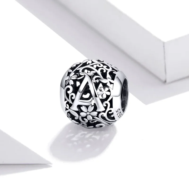 (imagine pentru) Talisman Tip Pandora Floare ajurată Scrisoarea A. din argint - SCC1444-A - Vizualizare 2