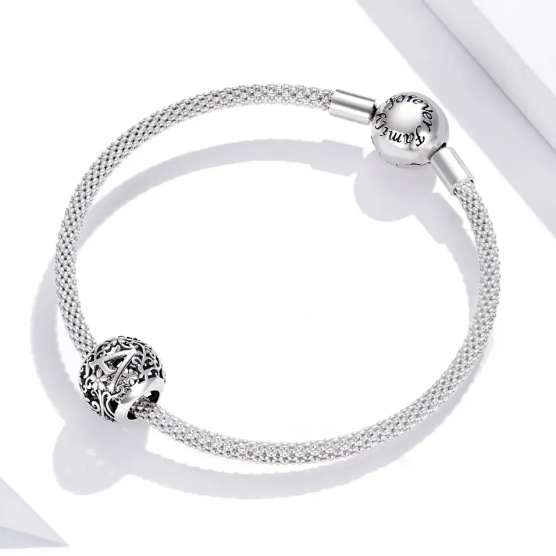 (imagine pentru) Talisman Tip Pandora Floare ajurată Scrisoarea A. din argint - SCC1444-A - Vizualizare 3
