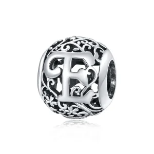 (imagine pentru) Talisman Tip Pandora Scrisoare de floare ajurată E din argint - SCC1444-E