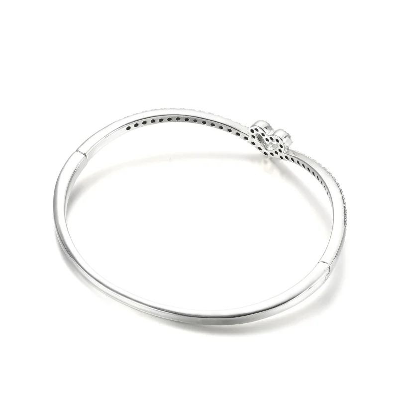 (imagine pentru) Brățară fixă cu inimă wishbone strălucitoare - 599297C01 - Vizualizare 3