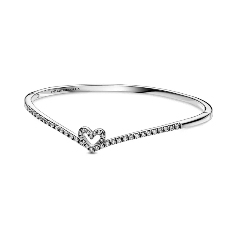 (imagine pentru) Brățară fixă cu inimă wishbone strălucitoare - 599297C01
