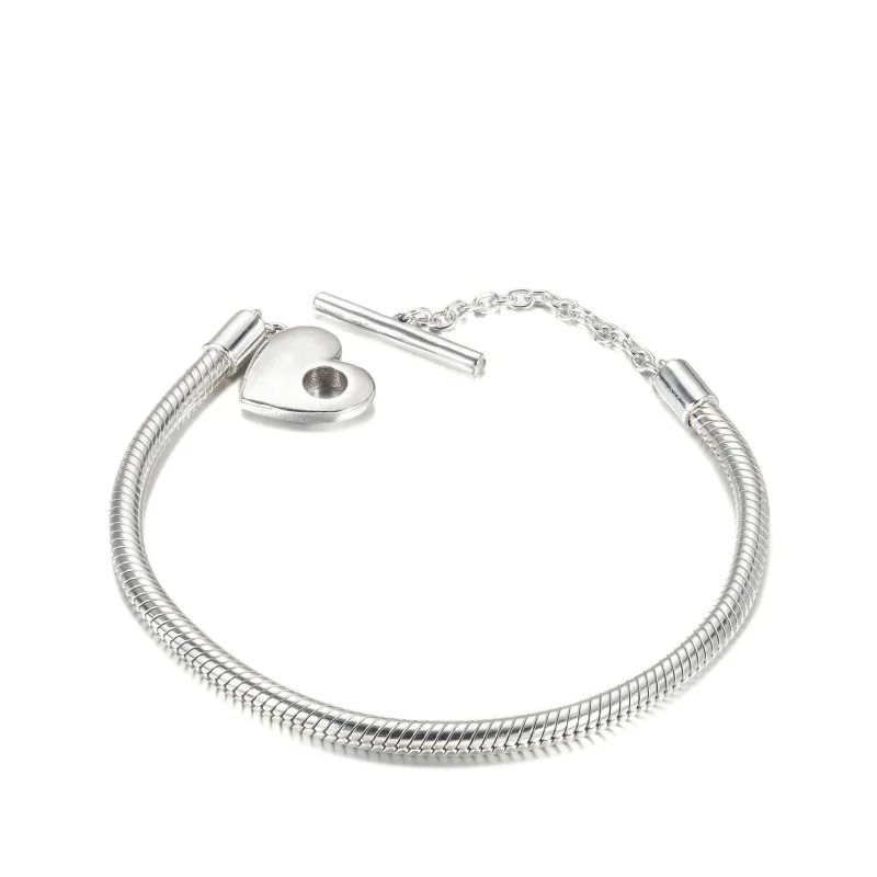 (imagine pentru) Brățară tip lanț clasic cu bară în T și inimă Pandora Moments - 599285C00 - Vizualizare 4