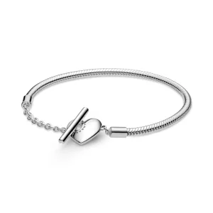 (imagine pentru) Brățară tip lanț clasic cu bară în T și inimă Pandora Moments - 599285C00
