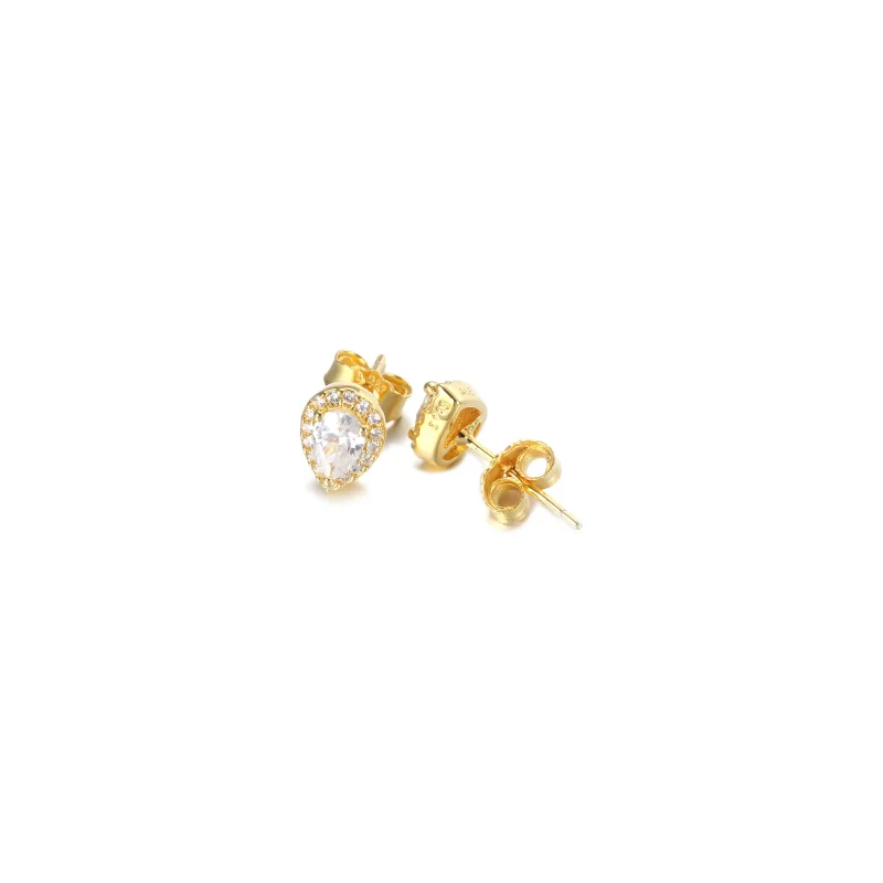 (imagine pentru) Cercei Pandora cu Spumante Teardrop Halo placat cu aur de 14 k - 268724C01 - Vizualizare 3