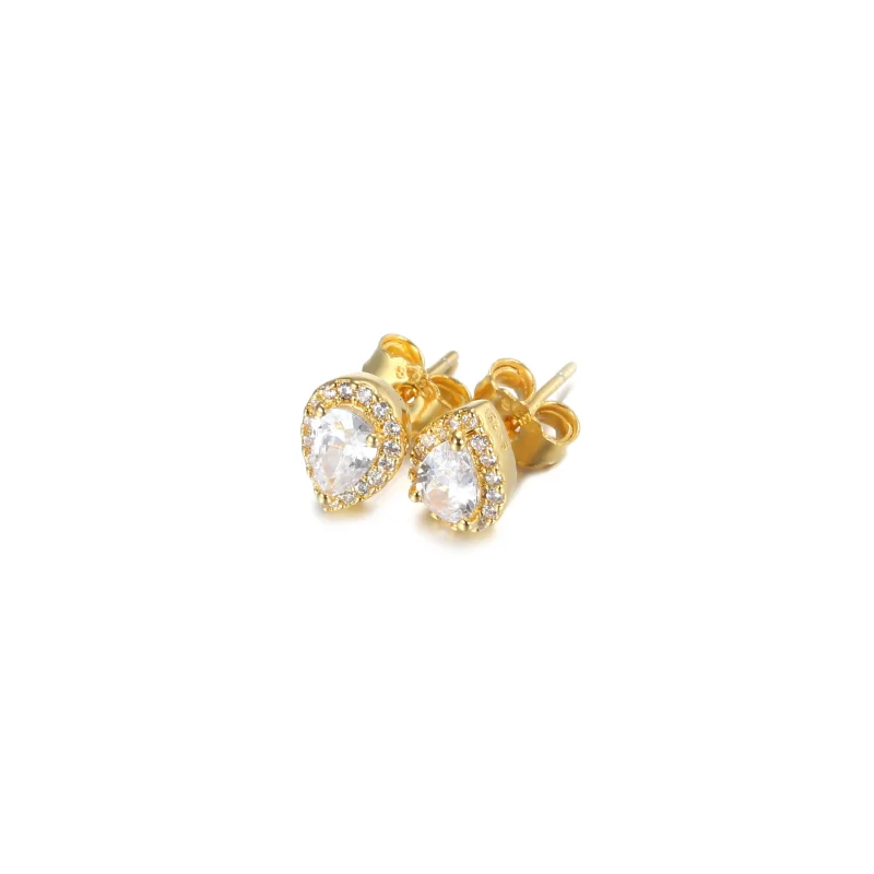 (imagine pentru) Cercei Pandora cu Spumante Teardrop Halo placat cu aur de 14 k - 268724C01 - Vizualizare 5