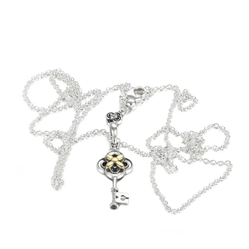 (imagine pentru) Colier Pandora cu Cheie & Floare din argint - 399339C01 - Vizualizare 5