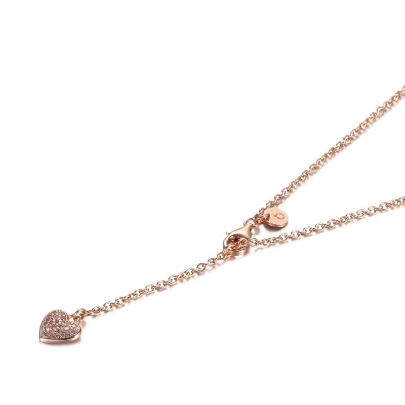 (imagine pentru) Colier Pandora cu Pink Swirl Heart din aur rose - 389279C01 - Vizualizare 5