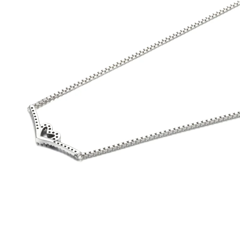 (imagine pentru) Colier Pandora cu Spumant Wishbone Heart din argint - 399273C01 - Vizualizare 3