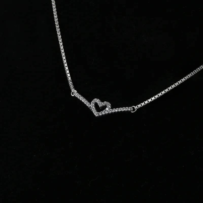 (imagine pentru) Colier Pandora cu Spumant Wishbone Heart din argint - 399273C01 - Vizualizare 6