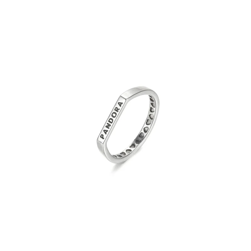 (imagine pentru) Inel Pandora cu Logo Bar Stacking din argint - 199048C00 - Vizualizare 2