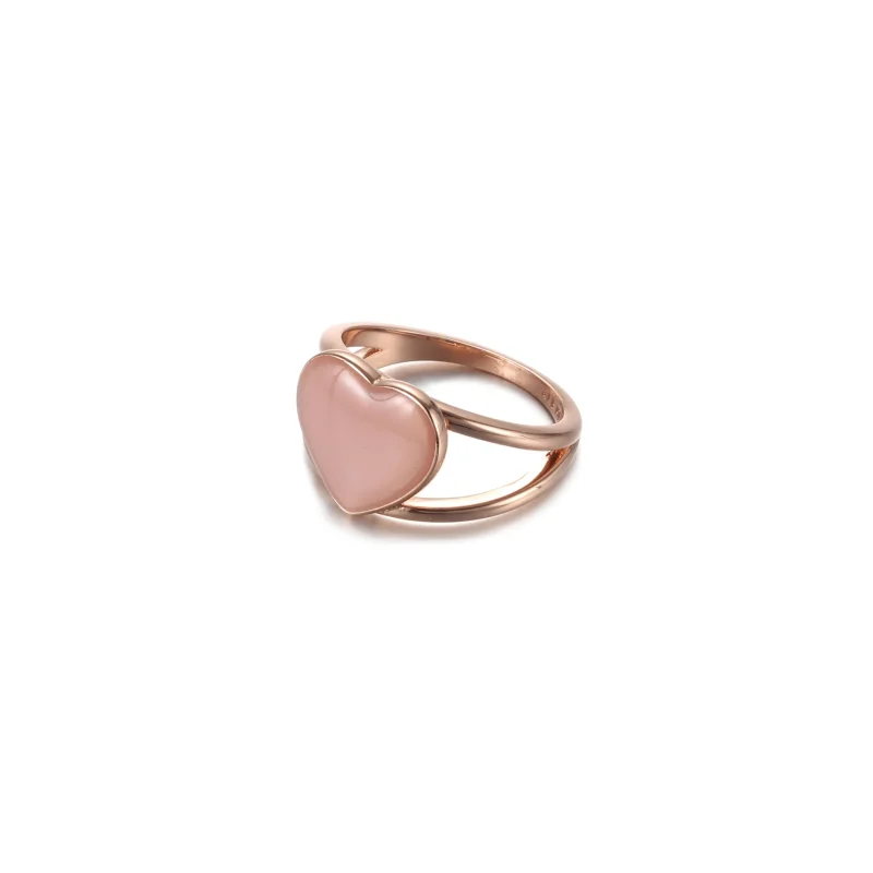 (imagine pentru) Inel Pandora cu Pink Swirl Heart Declarație din aur rose - 189263C01 - Vizualizare 2