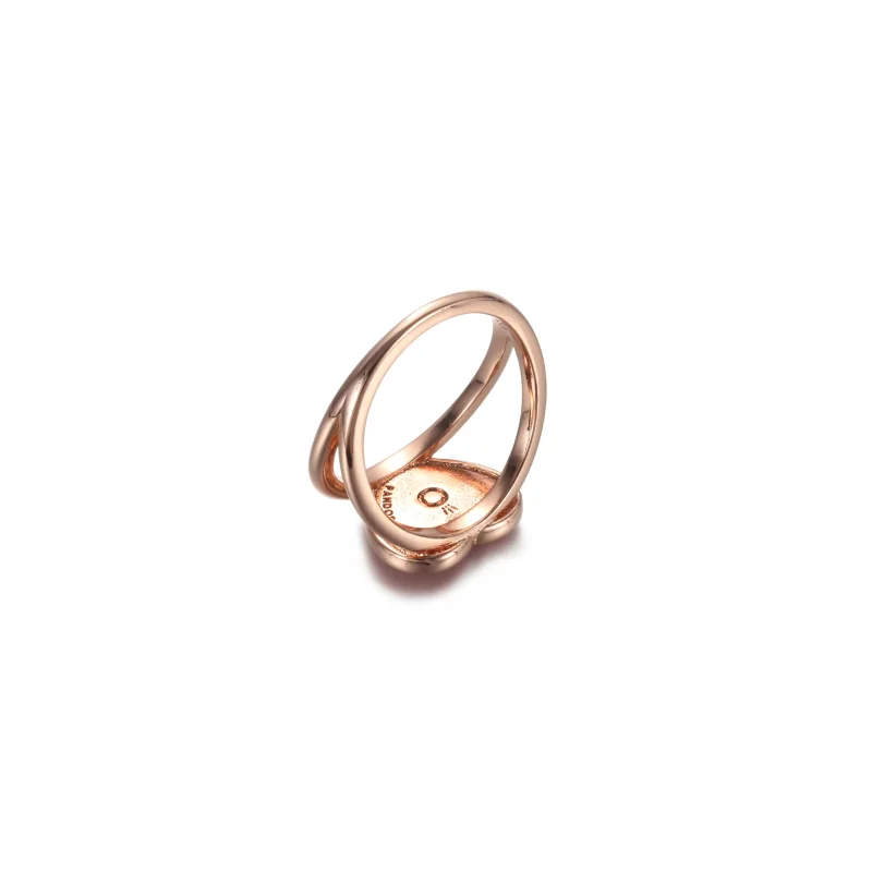(imagine pentru) Inel Pandora cu Pink Swirl Heart Declarație din aur rose - 189263C01 - Vizualizare 3