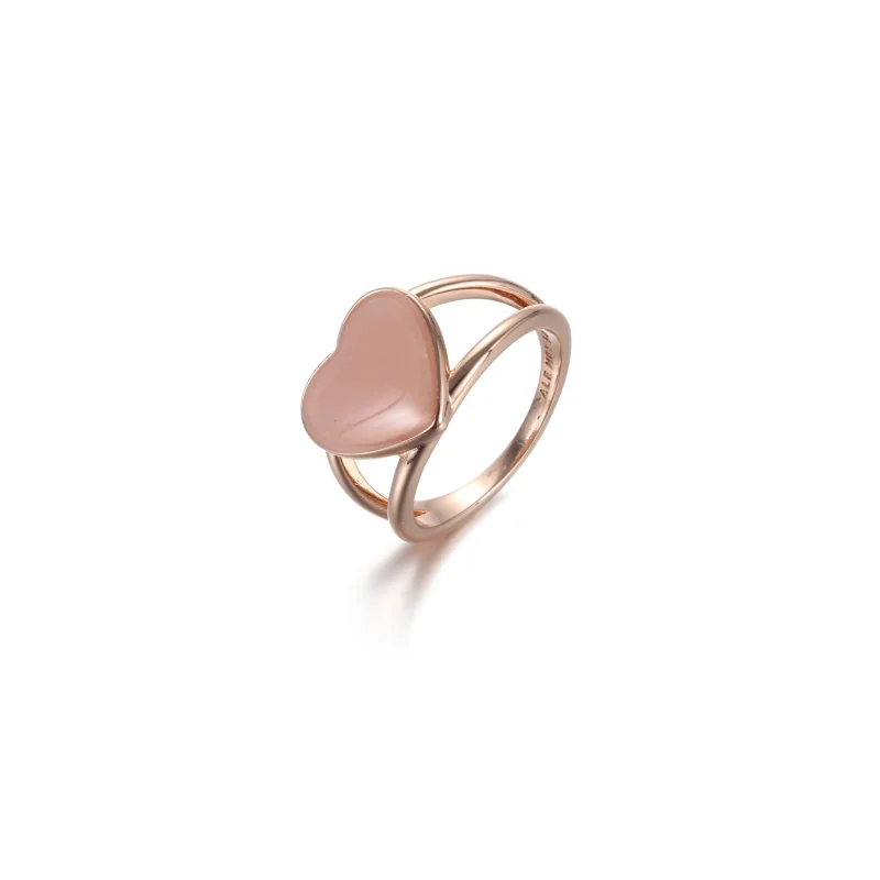 (imagine pentru) Inel Pandora cu Pink Swirl Heart Declarație din aur rose - 189263C01 - Vizualizare 4