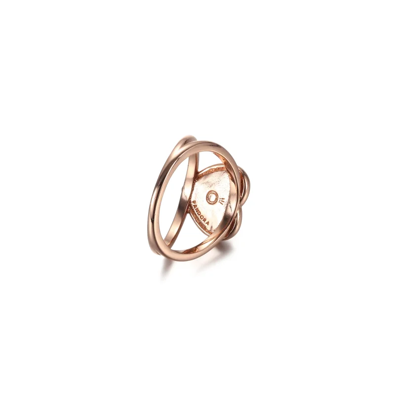 (imagine pentru) Inel Pandora cu Pink Swirl Heart Declarație din aur rose - 189263C01 - Vizualizare 5