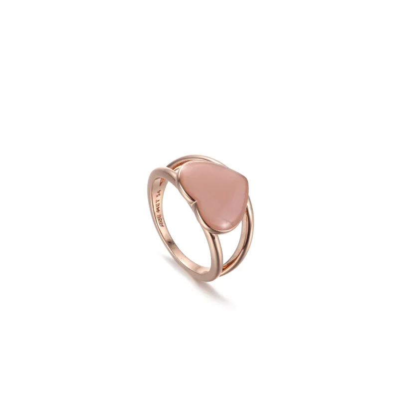 (imagine pentru) Inel Pandora cu Pink Swirl Heart Declarație din aur rose - 189263C01 - Vizualizare 6