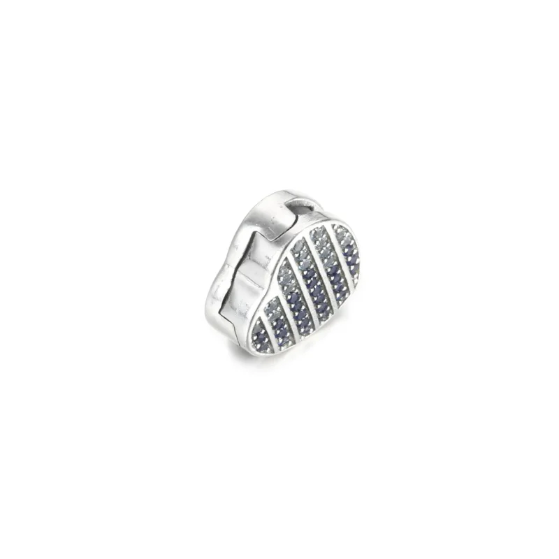 (imagine pentru) Talisman cu fixare rapidă Inimă pavé albastră - 799346C01 - Vizualizare 3