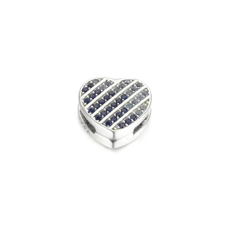 (imagine pentru) Talisman cu fixare rapidă Inimă pavé albastră - 799346C01 - Vizualizare 5