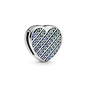 (imagine pentru) Talisman cu fixare rapidă Inimă pavé albastră - 799346C01